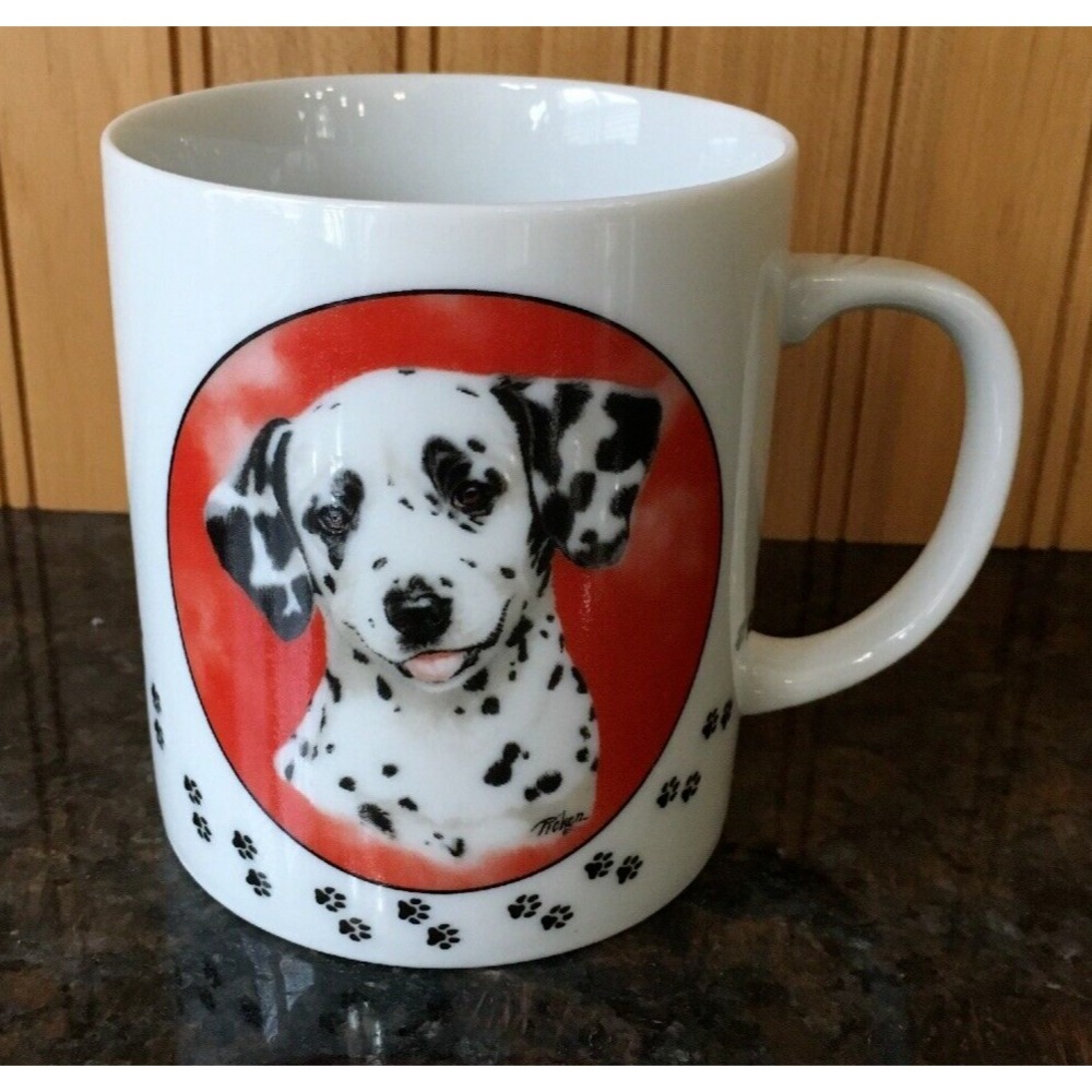Vintage Princeton Gallery Dalmation Coffee Mug by Linda Picken 1993